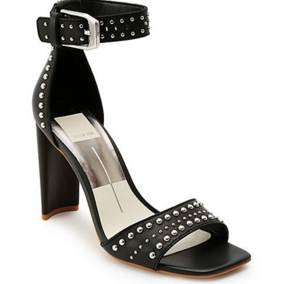 DOLCE VITA Black Leather Heeled Sandals